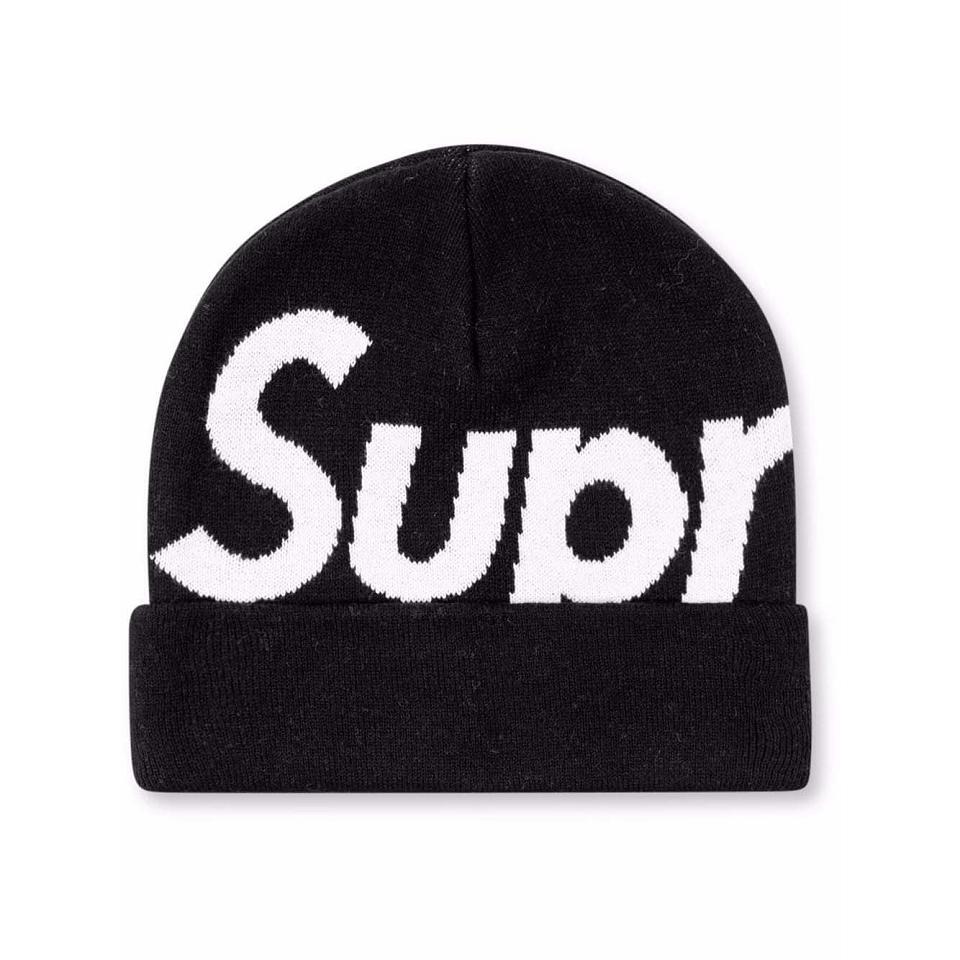 Supreme Big Logo Beanie Kalap Fekete | HU111XF