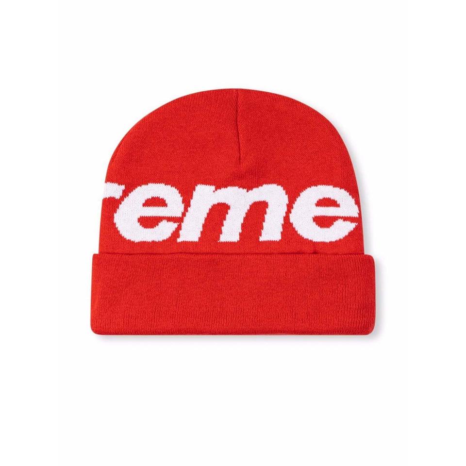 Supreme Big Logo Beanie Kalap Piros | HU113VD