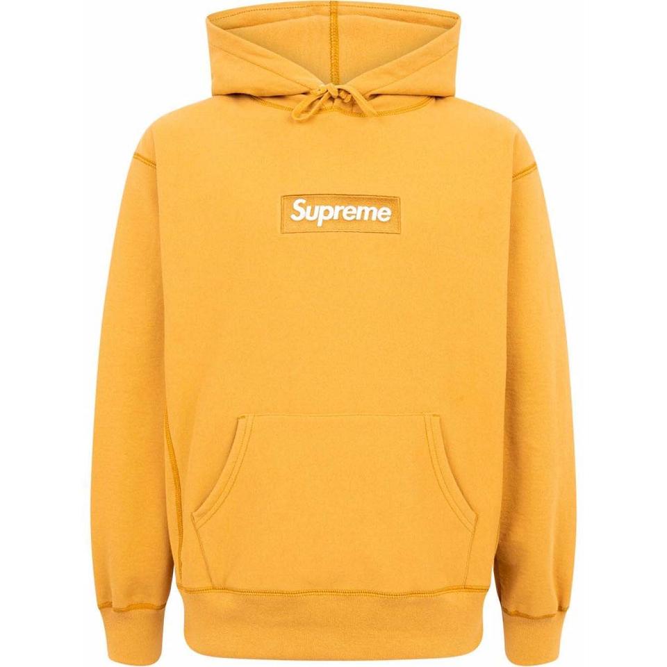 Supreme Box Logo Kapucnis Pulóver Sárga | HU488IS