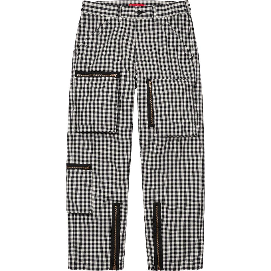 Supreme Gingham Flight Pant Nadrág Fekete | HU392HK