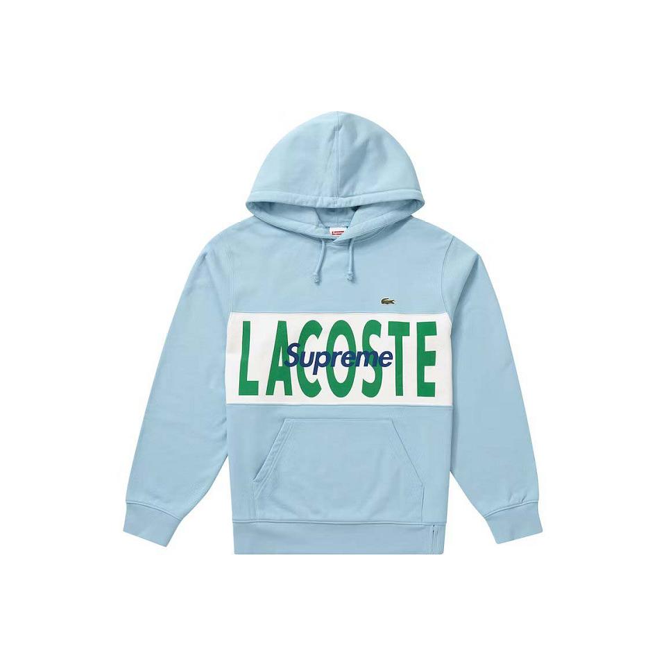 Supreme LACOSTE Logo Panel Csuklyás Pulóverek Kék | HU265LH