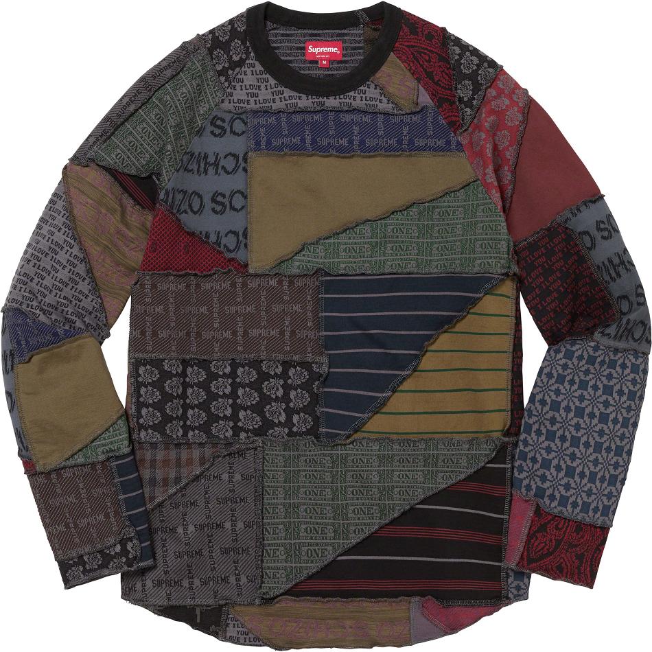 Supreme Patchwork Jacquard L/S Top Pulóverek Fekete Színes | HU325QZ