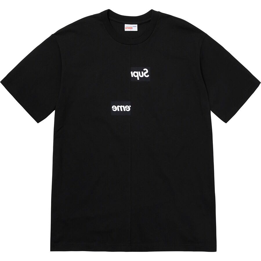 Supreme x CDG Split Box Logo Póló Fekete | HU194MA