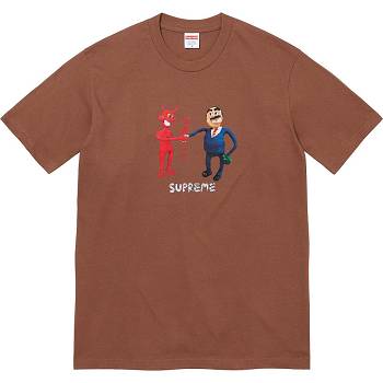 Supreme Business Tee Póló Barna | HU215XF