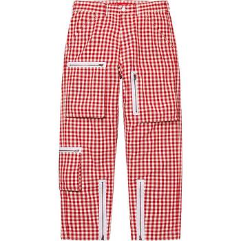 Supreme Gingham Flight Pant Nadrág Piros | HU393JJ