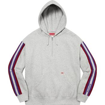 Supreme Half Zip Csuklyás Pulóverek Szürke | HU292ZG