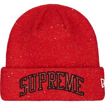 Supreme New Era® Metallic Arc Beanie Kalap Piros | HU144WY