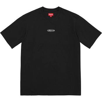 Supreme Oval Logo S/S Top Pulóverek Fekete | HU337DN