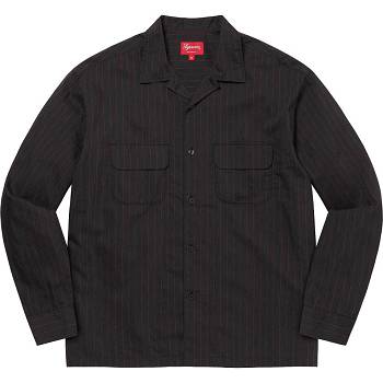 Supreme Pinstripe Linen Ingek Fekete | HU374BC