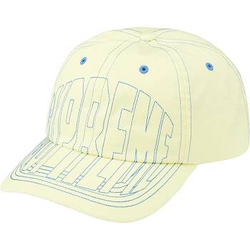 Supreme Visor Stitch 6-Panel Kalap Sárga | HU128SO